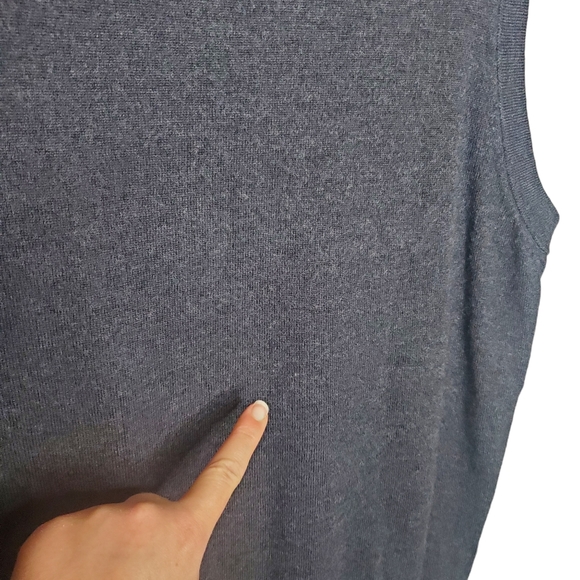 Nordstrom Cable Knit Sweater Vest Grey 100% Extra Fine Merino Wool Large Men's - Picture 8 of 11